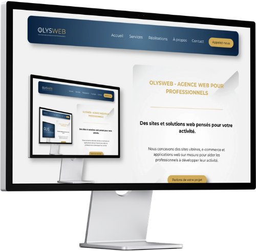 Ordinateur avec site OlysWeb affiché